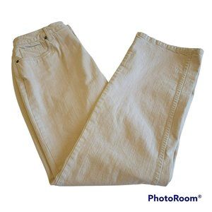 Coldwater Creek Women's Size 14 Beige Denim Jeans High Rise, Straight Leg - EUC